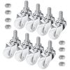 8 PCS Swivel Stem Casters,M8 White 25mm(1 inch) Castor Wheels