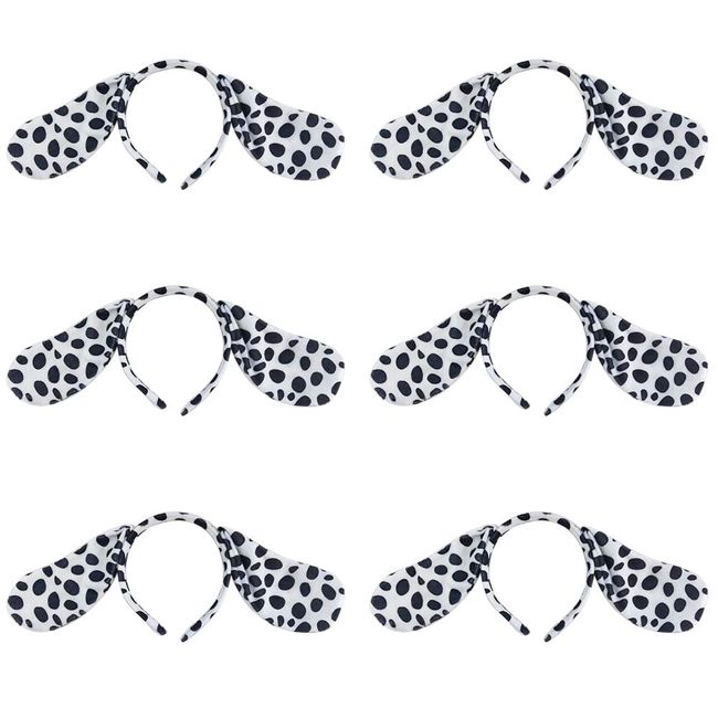 TOPTIE 6 PCS Dalmatian Animals Ears Headband, Christmas Decorations for Adult & Kid, Costume Hair Hoop Party Favors