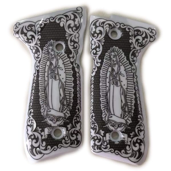 Tek_Tactical Custom Art Beretta 92/96 Grips Full Size Virgin Mary Scroll Beretta Grips