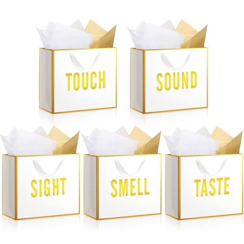 Kolldenn 5 Pcs 5 Senses Gift Bags For Him And Her Five