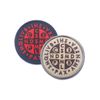 2 PCS Saint Benedict Cross Patches Embroidered Morale Patch Hook and Loop(Khaki Black)