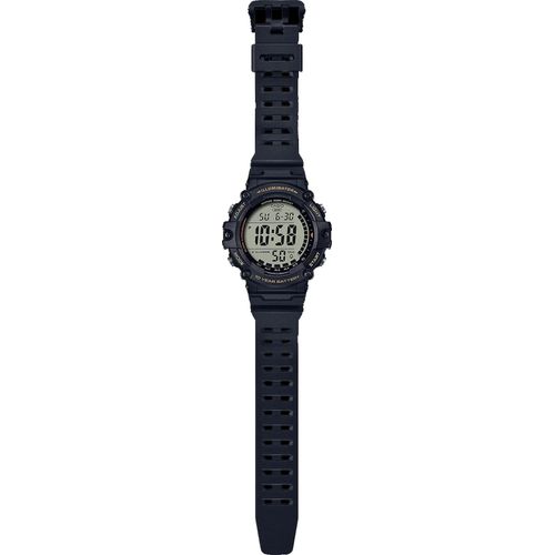 Casio Illuminator Extra Long Strap 10-Year Battery 100 M Water Resistant 5-Alarm w/Countdown Timer Men's Digital Watch, Black, AE-1500WHX-1AVCF