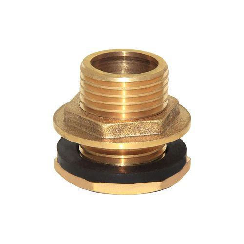 Joywayus 3/4" Male Thread Brass Water Tank Connector Bulkhead Tank Fitting With Rubber Ring Stablizing It