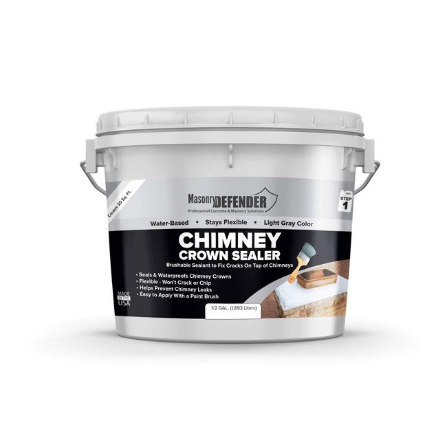 MasonryDefender Chimney Crown Sealer - Brushable Sealant Fixes Cracked Chimney Tops & Prevents Chimney Leaks