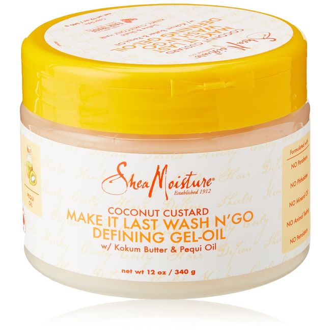 SHEA MOISTURE Coconut Custard Make It Last Wash N Go Defining Gel Oil Unisex Gel 12 Ounce (Pack of 1)