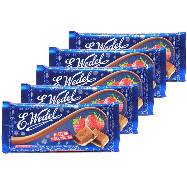 E. Wedel Milk Chocolate with Strawberry Filling, 3.53 Ounce (Pack of 5)