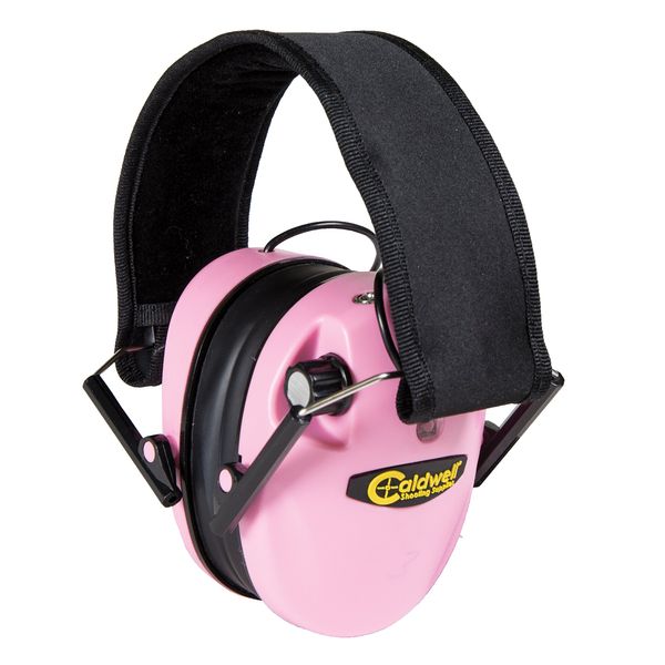 Caldwell E-MAX - ADULT Pink - Low Profile Electronic 23 NRR Hearing Protection with Sound Amplification - Adjustable Earmuffs for Shooting, Hunting and Range