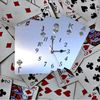 Playing Cards Shaped Clocks - Many Colour Choices Silver Mirror 30cm