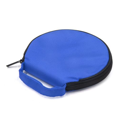 uxcell Blue Zipper Closure Round CD Discs Holder Bag Storage Carry Case Wallet for Car
