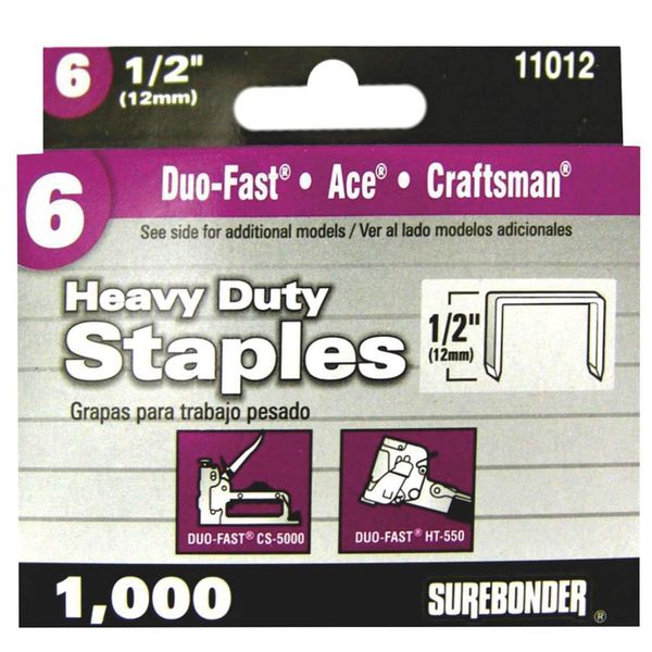 #6 Heavy Duty Wide Crown Staples - 1/2" - 1000 ct.
