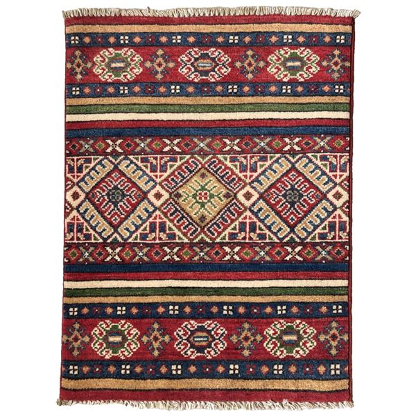 91 x 66 cm | Vintage Handmade Afghan Carpet Door Mat Small Oriental Wool Rug