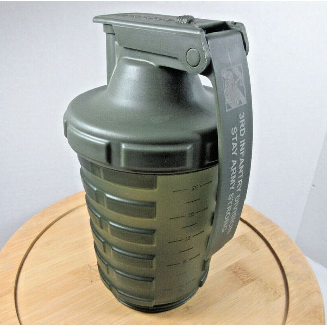 U.S. Army 3rd Infantry Division plastic grenade shape shaker cup decor military