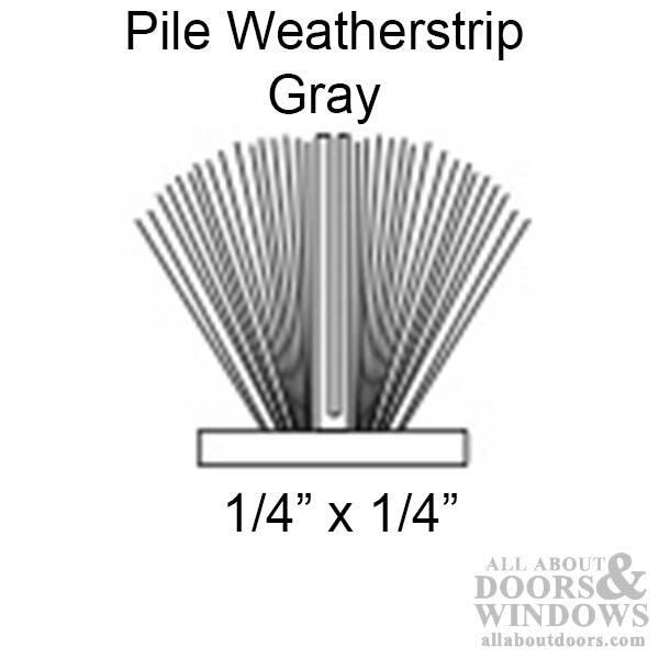 Marvin Weatherstrip For Sliding Windows Horizontal Slider 1/4 Inch Pile