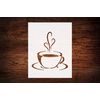 Reusable Coffee & Tea Cup Kitchen Stencil 8.5" x 11" - Custom, Durable Design for Home Decor