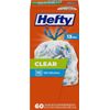 Hefty Clear Trash Bags 13 Gallon, 60 Count – Strong & Durable