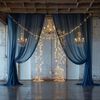 5ft x 32ft NAVY BLUE Premium Chiffon Sheer Backdrop CURTAIN PANEL Drape Party