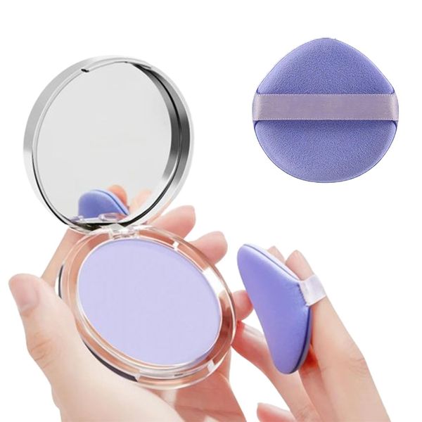 Lavender Matte Powder, Gel-like Formula Oil-Control Face Primer & Setting Powder, Jelly Pressed Powder, Waterproof Face Powder Cosmetics (# A)