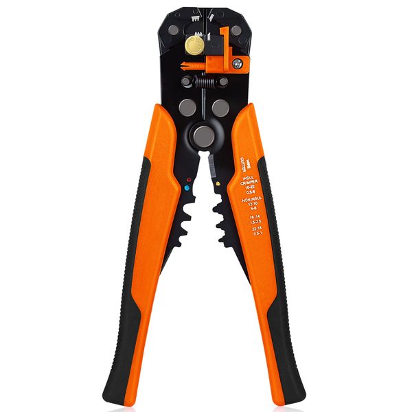 Wire Crimping Tool – Electrical Crimping Tool Set-Adjusting PVC Handle Crimping Wire Tool for 0.5-6mm AWG Wire and Copper Cable – Non-Insulated Crimping Tools for Electricians, Maintenance Workers