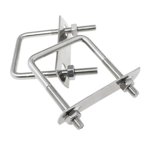 TAODAN 4PCS 304 Stainless Steel U Shape Square Clip Set M6x40x65mm Mini Metal Right Angle U Shape Screws Bolts Square Clamps for Car Trailers Ski Boat Pipe Industrial Application