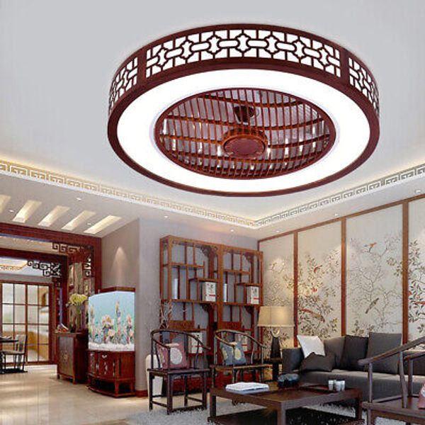 Modern Ceiling Fan Light 3Color Dimmable LED Chandelier Lamp Remote Lamp Fixture