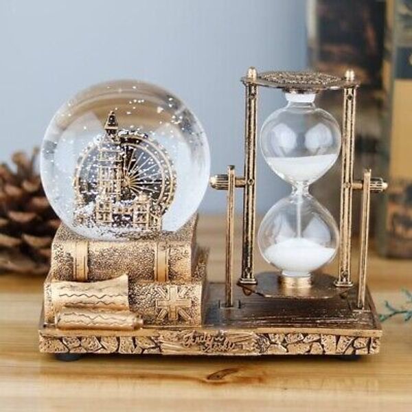 LED Music Crystal Snow Globe, Sand Timer, Hour glass, Home Decor