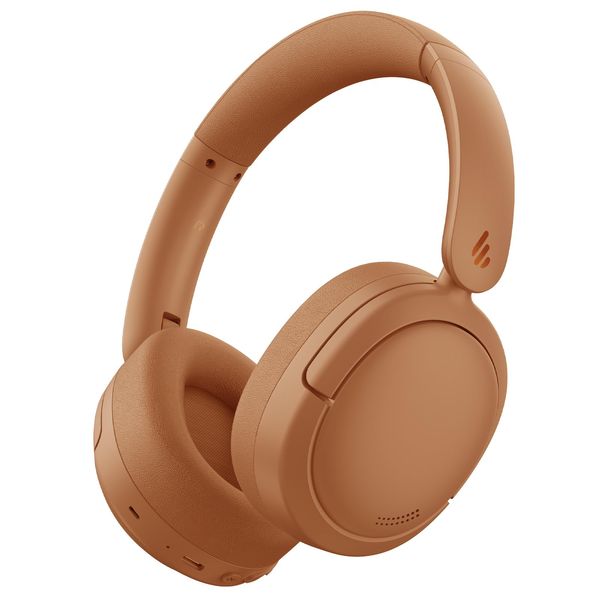 Edifier V80 Hybrid Active Noise Cancelling Bluetooth Headphones, Wireless Over Ear Headset with 45H Playtime, Wired Hi-Res Audio Fast Charging Multipoint Connection for Travel Office - Brown