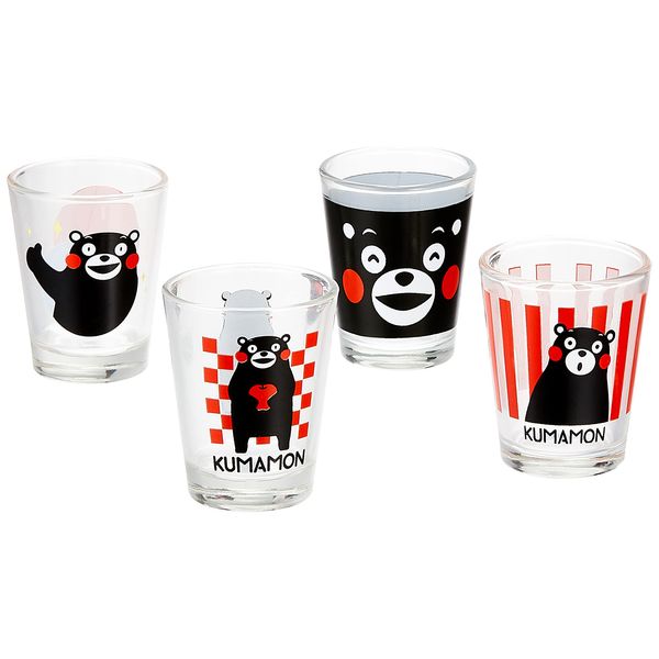 Forkart Kumamon Shot Glass (Set of 4) Diameter 1.9 x Height 2.4 inches (48 mm) x Height 2.4 inches (60 mm)