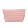 Hiroyuki Iridescent Quilted Makeup Bag (plain, light pink)