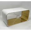 Cream Velvet Brushed Gold Rounded Rectangle Lampshade