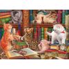 1000 Teile Puzzle - Kätzchen in der Bibliothek