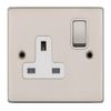 Vimark VPD1207DPSSW Pro Décor 1Gang 13A Switched Socket DP Stainless Steel White Insert