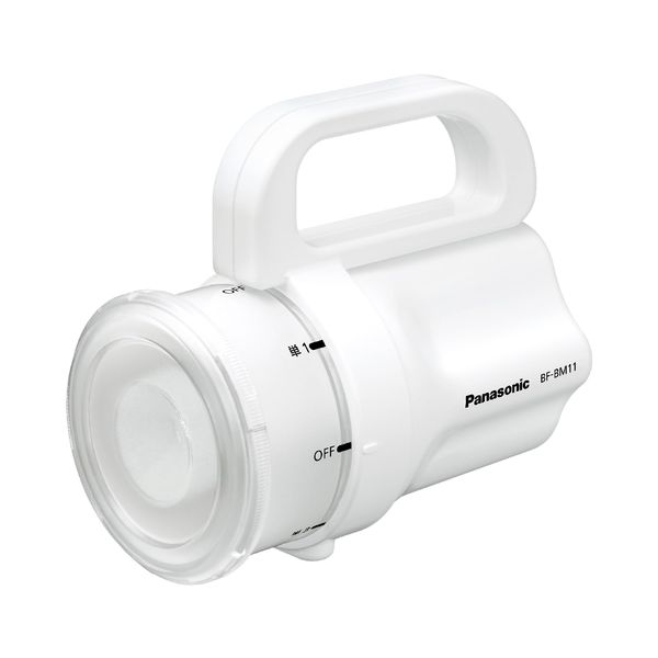 Panasonic BF-BM11M-W LED Flashlight with Splashproof Construction, Light on Any Battery, White