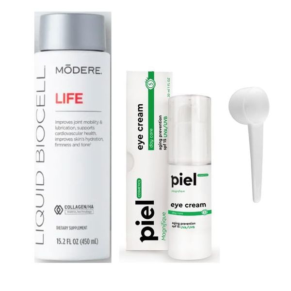 MODERE Natural Liquid Biocell Collagen with Hyaluronic Acid, 1 Tbsp Measuring Spoon Set- 450mL/ 15.2 fl oz