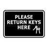 Signs ByLITA Classic Framed Please Return Keys Here Sign (Black) - Small