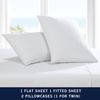 Nautica - Queen Sheets, Cotton Percale Bedding Set, Crisp & Cool, Stylish Home Decor (Solid White, Queen)