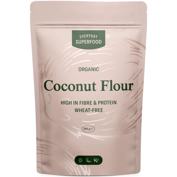 Organic Coconut Flour 200g Fine & Premium Coconut Flour Keto Ingredient Suitable for Baking Coconut Powder for Cooking in 1kg and Bulk Sizes Certified Kosher Vegan