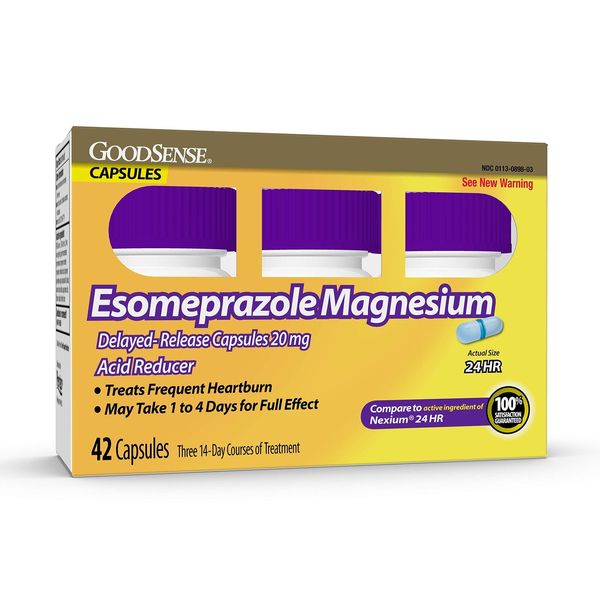 GoodSense Esomeprazole Magnesium 20 mg 42 Count Acid Reducer for Heartburn