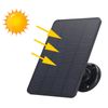 Fockety Solar Panel for Security Camera, 10W 5V Micro USB Camera Solar Panel with 360°Adjustable Mounting, Waterproof Continuous Power Supply for Rechargeable Battery Security Camera (Black)