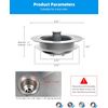 Upgraded 3 in 1 Kitchen Sink Drain Strainer and Stopper Combo, Stainless Stee...