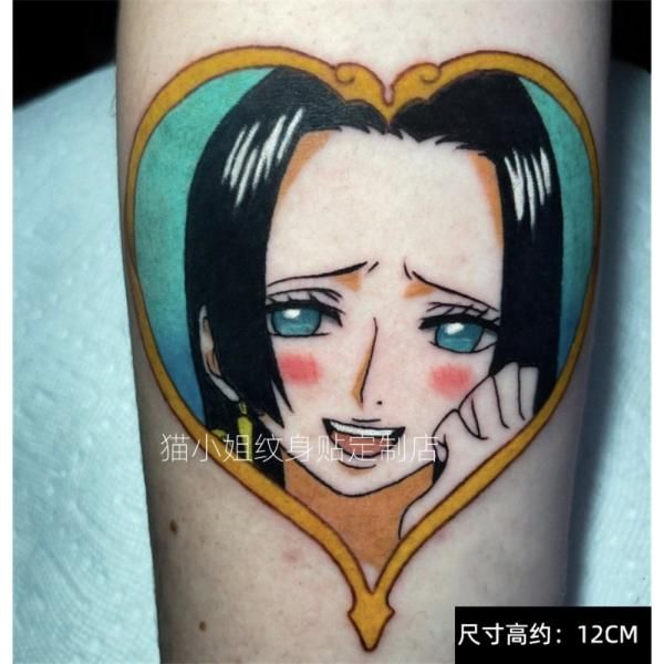 Miss Cat Anime One Piece Queen Hancock Tattoo Sticker INS Wind Flower Arm Tattoo Waterproof