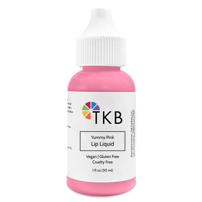 TKB Lip Liquid Color | Liquid Lip Color for TKB Gloss Base, DIY Lip Gloss, Pigmented Lip Gloss and Lipstick Colorant, Moisturizing, Made in USA (1floz (30ml), Yummy Pink)