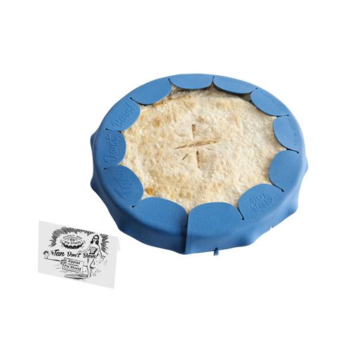 Talisman Designs Adjustable Pie Shield | 8 to 11.5 Inch Rimmed Dishes | Pie Crust Protector | Royal Blue Pie Shield | Set of 1