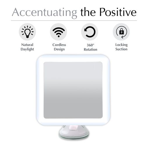 Fancii 10X Magnifying LED Vanity Mirror Mirror Dimmable Natural Light with Suction Cup Lock 360 Degree Rotation Stand Wall Mount Bathroom Mirror (Mira)