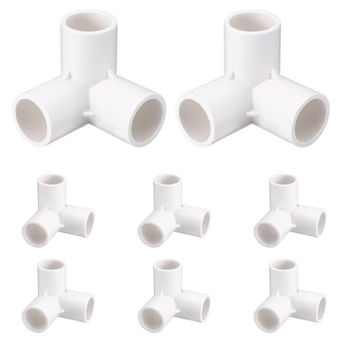 DEWIN 3 Way Pipe Fitting, 3 Way PVC Fitting Elbow 10pcs Plastic Tee Fitting Elbow Corner Connector Water Pipe 25mm Inner Diameter for DIY Garden Furniture Shelf