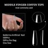 500Pcs Finger Coffin Nail Individual Size Index Finger Ballerina Artificial Fake Nails Extension Full Cover Gel Nail Salons (6#)