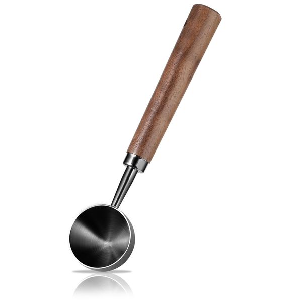 cobee kaffeelöffel Portionierer, 10g Kaffee Messlöffel Kaffeelöffel aus Edelstahl mit Walnuss-Griff Küchenmesslöffel für Kaffee Messlöffel Edelstahl für Kaffeebohnen Tee Eisportionierer (Schwarz)