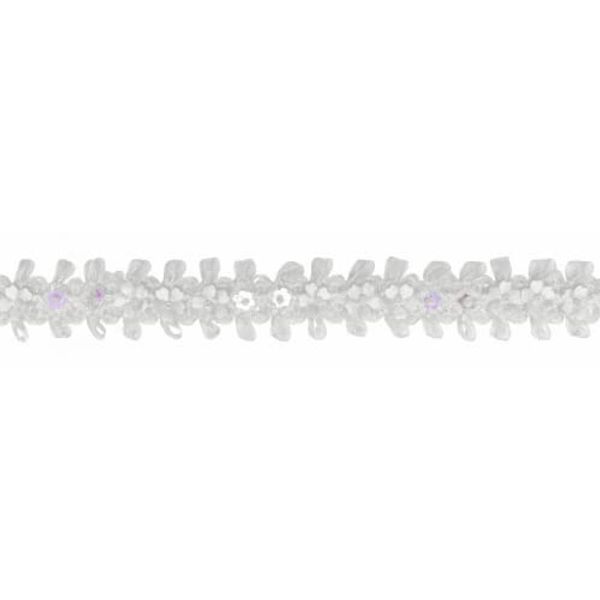 Simplicity 25mm Floral Braid Trimming White - per metre