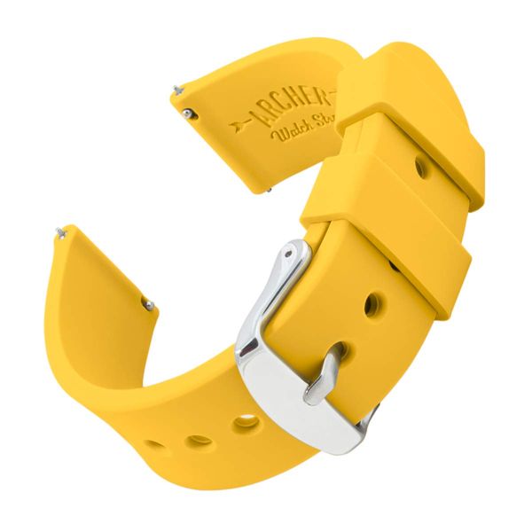 Archer Watch Straps - Soft Silicone Quick Release Watch Bands (Naples Yellow, 22mm)