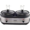 Double Slow Cooker 2.5 Quart Crock Each, 5.0 Quart Total Pots, with Individual E
