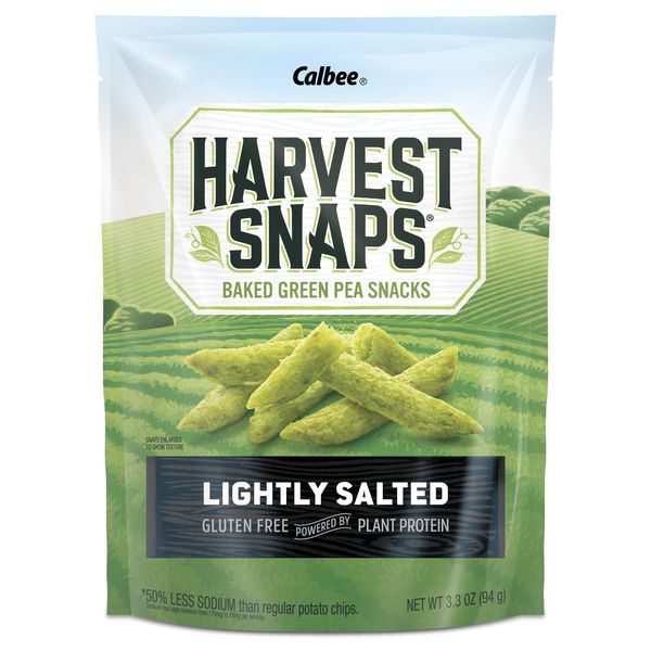 Harvest Snaps Veggie Chips (Green Pea Snack Crisps Lightly Salted, 3.3 oz) | Powered by Plant Protein, Gluten Free, Non-GMO Baked Vegetable Crisps | Made in USA (12 Pack)